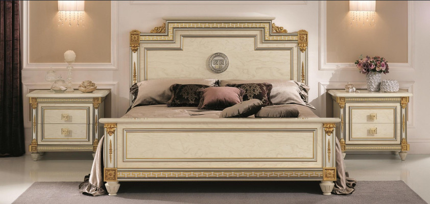 Italiaanse meubels bed bedden houten bed massief hout tweepersoonsbed nieuw arredoclassic