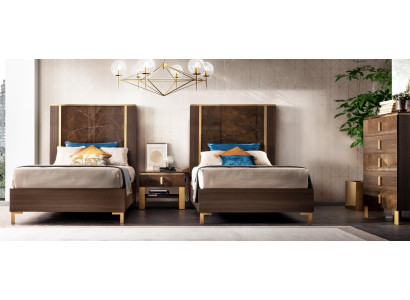 Hotel inrichting 2x bedden + nachtkastje design moderne luxe meubels 3-delig set.