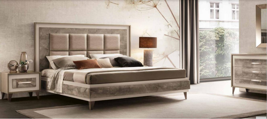 Bed Nachtkastje 3-delig Slaapkamer Set Luxe Modern Compleet Italiaans Meubilair