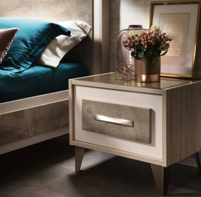 Bed Nachtkastje 3-delig Slaapkamer Set Luxe Modern Compleet Italiaans Meubilair
