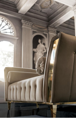 Loungebank Woonkamer Stof Bank Chaise longue Zitkussen arredoclassic