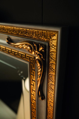 Klassieke wandspiegel houten frame spiegel meubelen goud 170x110 houten frame wand