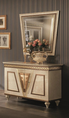 Klassieke spiegel Luxe console Slaapkamerstijl Modern glazen spiegel Wand