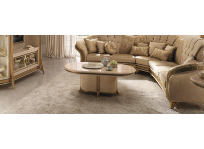 Hout Italiaanse meubels barokstijl luxe bruine salontafel woonkamertafel nieuw