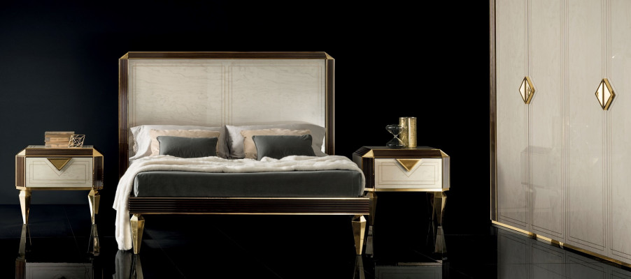 Bedden Bedden Hotel Luxe Designer Dubbel Echtelijk Slaapkamer Beige arredoclassic