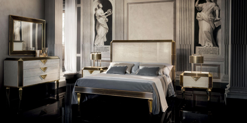 Bedden Bedden Hotel Luxe Designer Dubbel Echtelijk Slaapkamer Beige arredoclassic