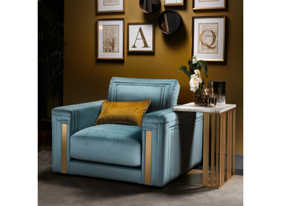 Zetel Club Lounge Design Armstoel Gestoffeerde Bank Tv Blauw arredoclassic
