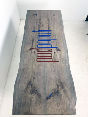 Houten tafel eetkamer meubelen vergadertafel epoxyhars giet hars nieuw Epoxyhars