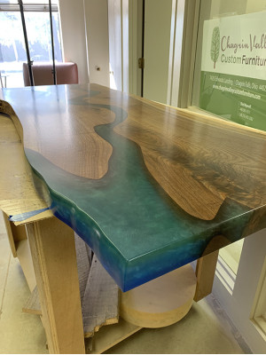 Eettafel River Table Echt Hout Decor Riviertafel Massief Epoxyhars Tafels