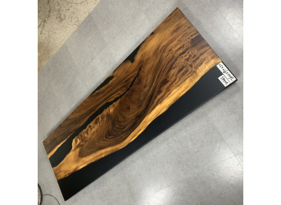 Epoxihars eettafel echt hout massief meubilair waterval epoxy tafel 260x91cm