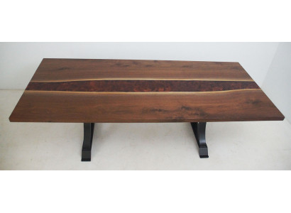 Epoxihars Eettafel Echt hout Massief meubels Waterfal Epoxy tafel 240x100cm
