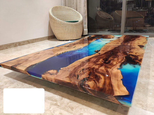 Eettafel Ontwerp Tafel Moderne Tafels Zee Oceaan Rivier Epoxy Hars Meubels 200x90