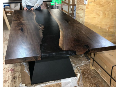 Epoxihars Eettafel Echt hout Massief meubilair Waterval epoxy tafel 220x100cm