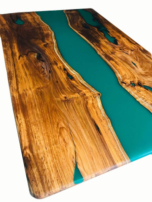 Eettafel Design Tafel Moderne Tafels Zee Oceaan Rivier Meubels 200x90 Epoxy Hars