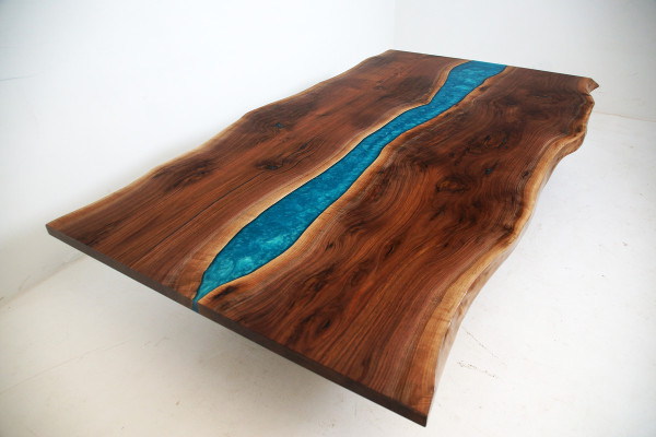 Riviertafel Eettafel Riviertafel Massief Decoratietafels 240x100 Epoxyhars Zee