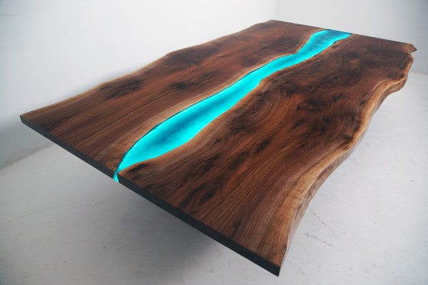 Riviertafel Eettafel Riviertafel Massief Decoratietafels 240x100 Epoxyhars Zee