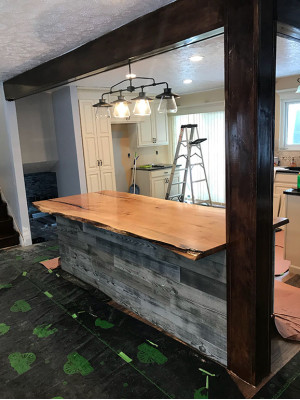 Eettafel Epoxyhars Echt hout Massief meubilair Waterval epoxytafel 240x100cm