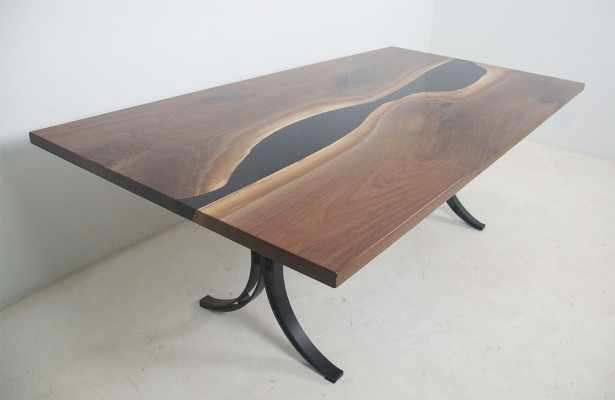 Epoxihars Eettafel River Table Echt hout Massieve tafels 240x100 Riviertafel Nieuw