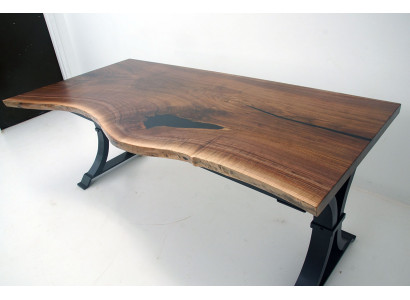 Eettafel epoxyhars echt massief hout meubels waterval epoxy tafel 200x90 Nieuw.