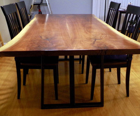 Epoxiharsen eettafel echt hout massieve meubelen waterval epoxy tafel 260x100cm.