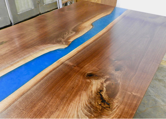 Epoxyhars Eettafel Riviertafel Massief 240x100 Riviertafel Nieuw Echt
