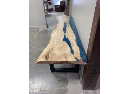 Epoxihars eettafel echt hout massief meubels waterval epoxytafel 250x60cm
