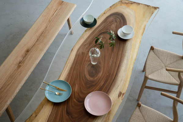 Eettafel Zee Water Rivier Echt Hout Riviertafel 220x90 Tafels