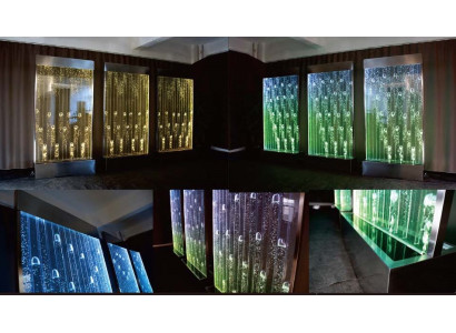 Watermuren Moderne scheidingswand met LED-waterval Verlichte muur