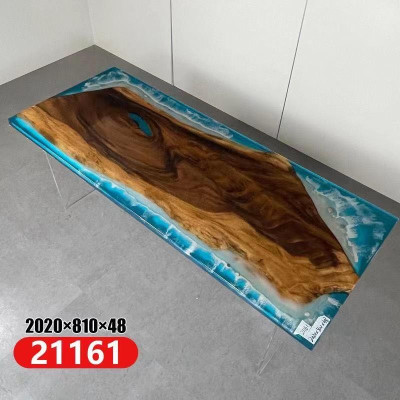 Riviertafel Eettafel Riviertafel Massief Tafels 202x81 Epoxyhars Zee