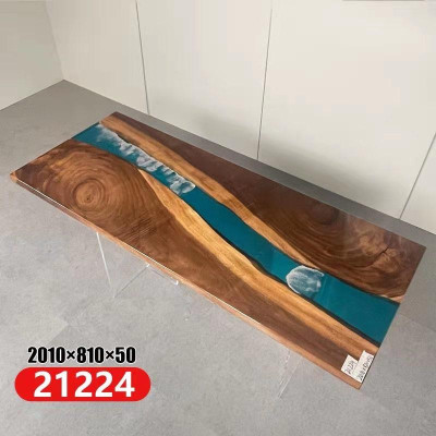 Epoxihars Eettafel River Table Massief 201x81 Riviertafel Nieuw Echt Hout
