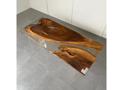 Eettafel Epoxyhars Echt hout Massieve meubels Waterval Epoxytafel