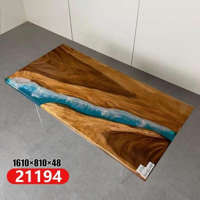 Eettafel River Table Echt Hout Massief Epoxyhars Tafels 161x81 Nieuw