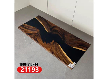 Epoxiehars Eettafel Echt hout Massief meubilair Waterval Epoxy tafel