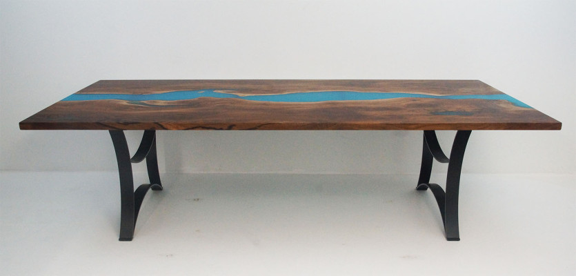 Maatwerk Tafel Epoxy Epoxyhars Hars Rivier Hout Echt Prijs per vierkante meter Tafels