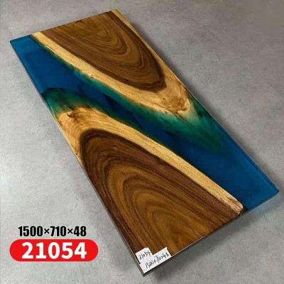 Luxe meubels Eettafel River Echt hout Riviertafel Massief Epoxyhars Tafels
