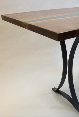 Echt hout epoxyhars riviertafel Zwarte watertafel Epoxy meubelen massief