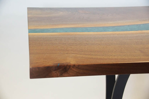 Echt hout epoxyhars riviertafel Zwarte watertafel Epoxy meubelen massief