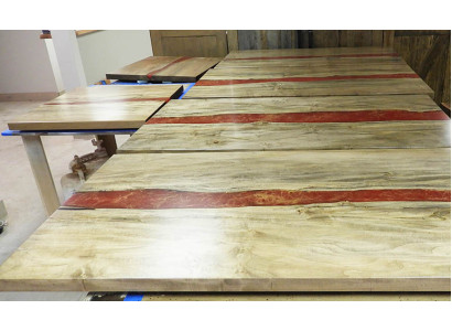 Epoxiehars Epoxy Stroom Op Maat Tafel Echt Hout Prijs 1m² Tafels Hars