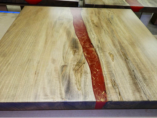 Epoxiehars Epoxy Stroom Op Maat Tafel Echt Hout Prijs 1m² Tafels Hars