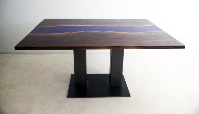 Tafel Epoxyhars Epoxyhars Rivier Echt Hout Prijs 1m² Tafels Op Maat