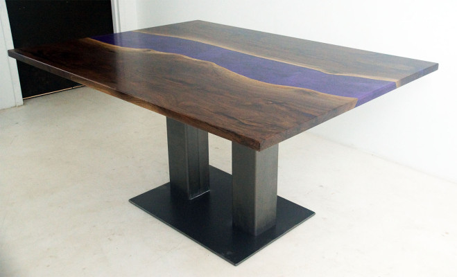 Tafel Epoxyhars Epoxyhars Rivier Echt Hout Prijs 1m² Tafels Op Maat