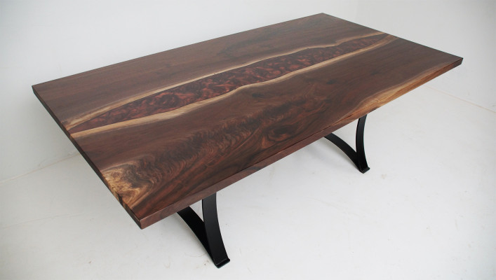 Aangepaste tafel van epoxyharsriviertafel echt hout echte prijs 1m² tafels.