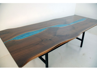 Echt hout watervaltafel epoxy tafels hars eettafel epoxy massief
