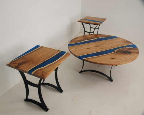 Epoxy Rivier Maatwerk Tafel Epoxyhars Echt Hout Prijs 1m² Tafels Resin