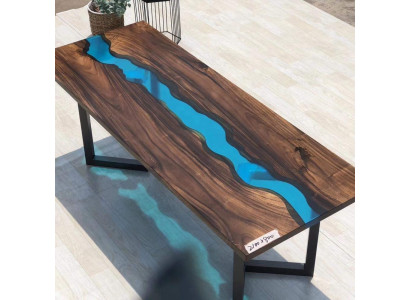 Epoxiehars Riviertafel Echt Massief Hout Blauw Water Tafel Epoxy meubels Nieuw