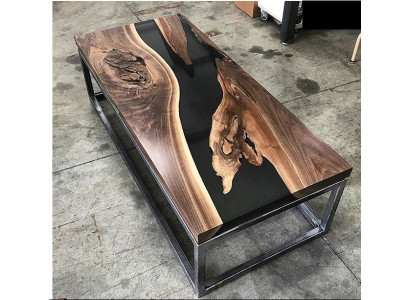 Riviertafel epoxyhars salontafel echt hout massief tafels 120x60