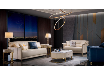 Woonkamer Designerbank Bankstel 3+2+1 Zits leren bank Moderne