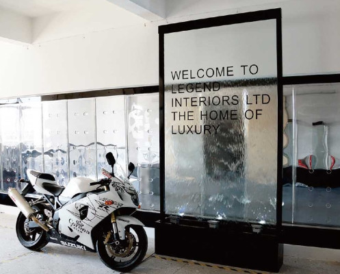 Scheidingswand waterelement zuil muren LED 100x300 cm waterwanden