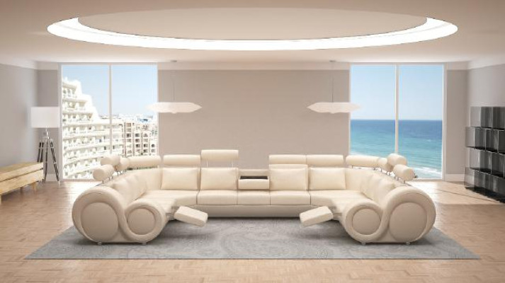 Designer woonlandschap hoekbank met USB bank sofa bekleding lederen banken Nieuw