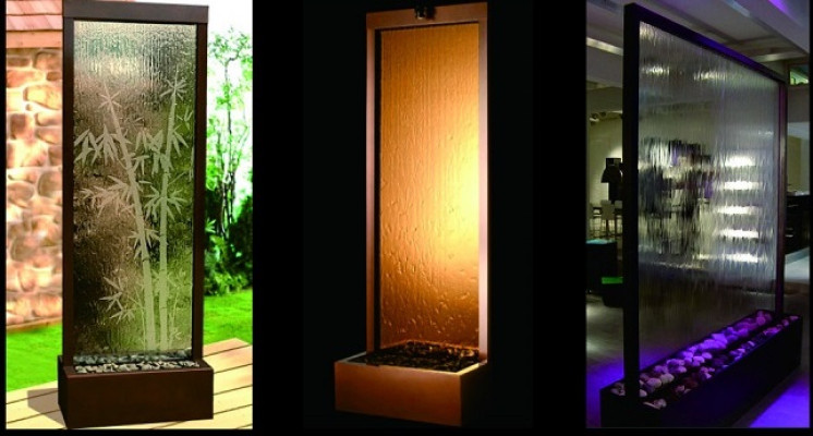 Moderne scheidingswand waterval muur Decoratieve waterval Watermuur Led